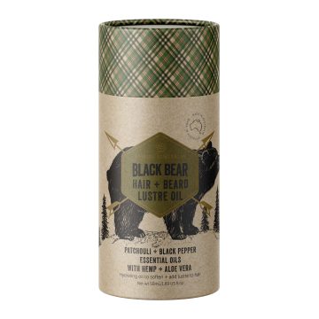 Black Bear Men’s Hemp & Aloe Vera Hair & Beard Lustre Oil 50mlÂ